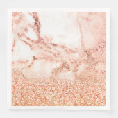Serviette En Papier Parties scintillant en or rose chic ombre parties  (Devant)