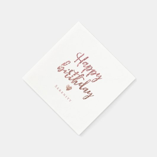 Serviette En Papier Parties scintillant en or rose étincelante heureux (Coin)