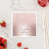 Serviette En Papier parties scintillant en or rose ombre mariage en fe (En situation)