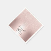 Serviette En Papier parties scintillant en or rose ombre mariage en fe (Coin)