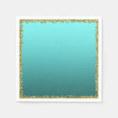 Serviette En Papier Parties scintillant en or trempé Turquoise Aqua Gl (Devant)