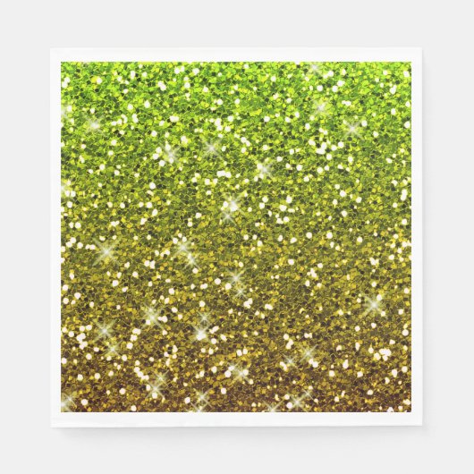 Serviette En Papier Parties scintillant en or vert clair chatoyantes (Devant)