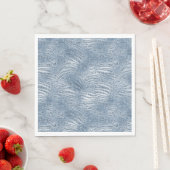 Serviette En Papier Parties scintillant en verre bleu Zebra Print (En situation)