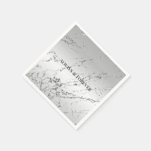 Serviette En Papier Parties scintillant en verre de marbre d'argent (Coin)