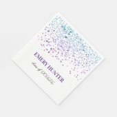 Serviette En Papier Parties scintillant éparpillée Bleu et violet (Coin)