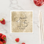 Serviette En Papier Parties scintillant et brillant 16 Gold ID675 (En situation)