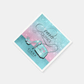 Serviette En Papier Parties scintillant et brillant Quinceanera Turquo (Coin)