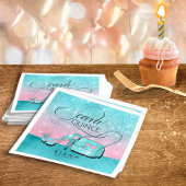 Serviette En Papier Parties scintillant et brillant Quinceanera Turquo