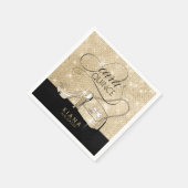 Serviette En Papier Parties scintillant et brillant Quinceanera V2 Noi (Coin)