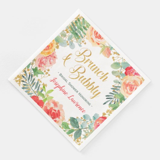 Serviette En Papier Parties scintillant et Brunch & Fête des mariées (Coin)