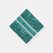 Serviette En Papier Parties scintillant et diamants Turquoises chic (Coin)