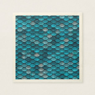 Serviette En Papier Parties scintillant étincelante Bleu Turquoise Aq