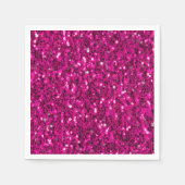 Serviette En Papier Parties scintillant étincelante rose chaud (Devant)