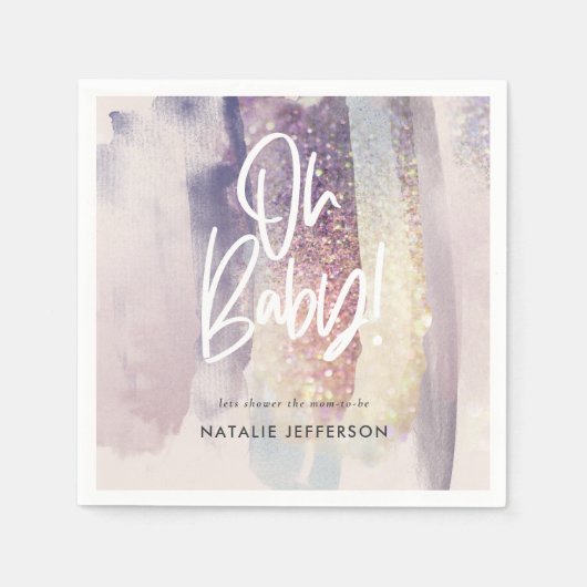 Serviette En Papier Parties scintillant étincelante sur baby shower (Devant)