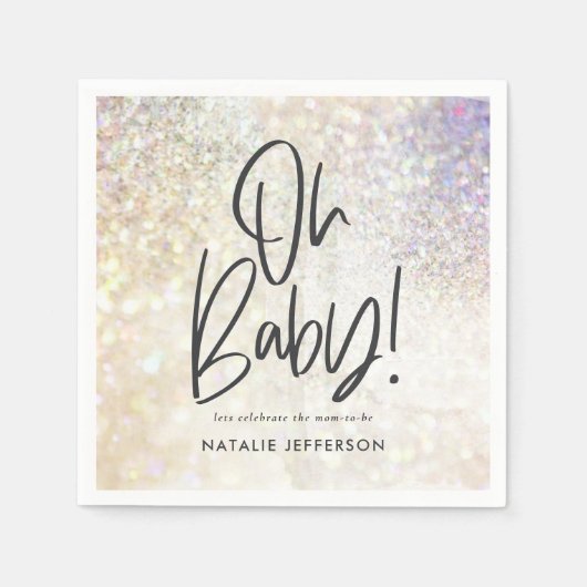 Serviette En Papier Parties scintillant étincelante sur baby shower (Devant)