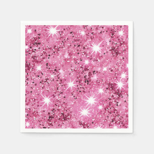 Serviette En Papier Parties scintillant Étoiles roses chaudes