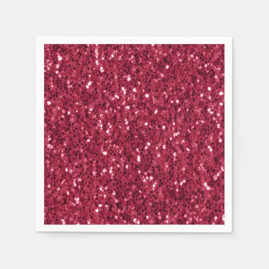 Serviette En Papier Parties scintillant faux brillant rose foncé magen (Devant)