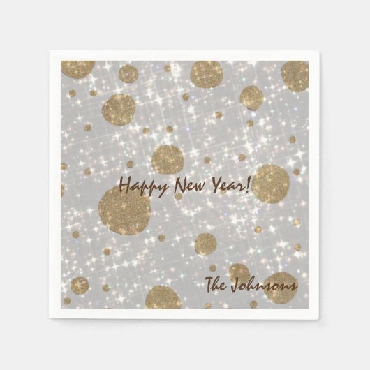 Serviette En Papier Parties scintillant festive Bonne année (Devant)