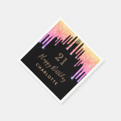 Serviette En Papier Parties scintillant fête d'anniversaire noir arc-e (Coin)