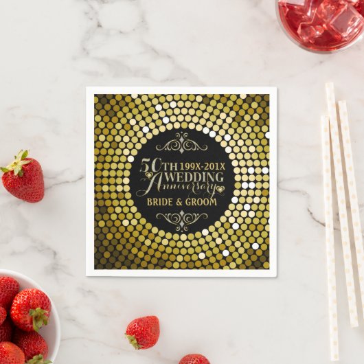 Serviette En Papier Parties scintillant flamboyante 50e anniversaire d (En situation)