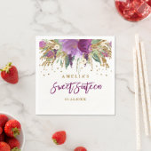 Serviette En Papier Parties scintillant florale Étincelant Amethyst Sw (En situation)