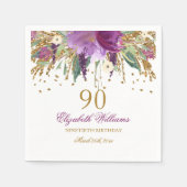 Serviette En Papier Parties scintillant florale Étincelant Améthyste 9 (Devant)