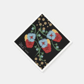 Serviette En Papier Parties scintillant Florale mexicaine Mariage de p (Coin)