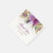 Serviette En Papier Parties scintillant Florale violet Mariage Améthys (Coin)