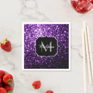 Serviette En Papier Parties scintillant foncé violet faux brillant sci