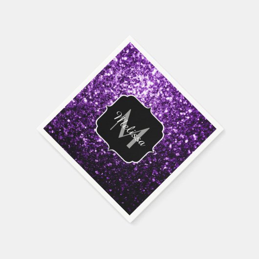 Serviette En Papier Parties scintillant foncé violet faux brillant sci (Coin)