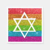 Serviette En Papier Parties scintillant gay pride LGBTQIA Etoile juive (Devant)