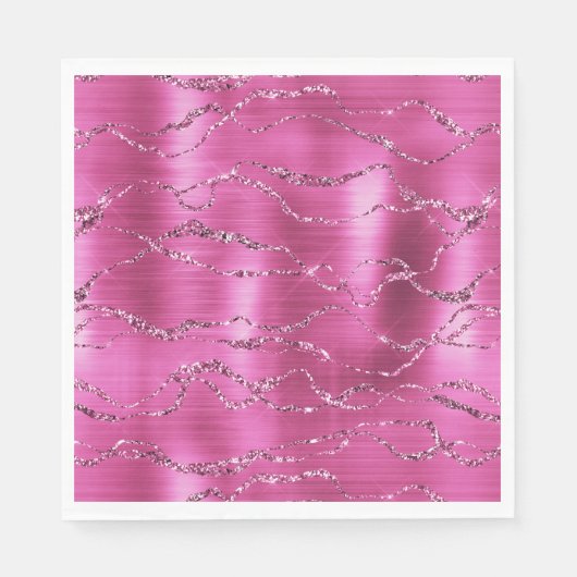 Serviette En Papier Parties scintillant Girl Rose Glitz (Devant)