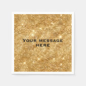 Serviette En Papier Parties scintillant Gold Ajouter votre propre text (Devant)