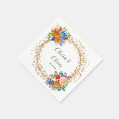 Serviette En Papier Parties scintillant Gold de luxe et Mariage Floral (Coin)