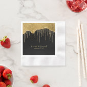 Serviette En Papier Parties scintillant Gold Drip (En situation)