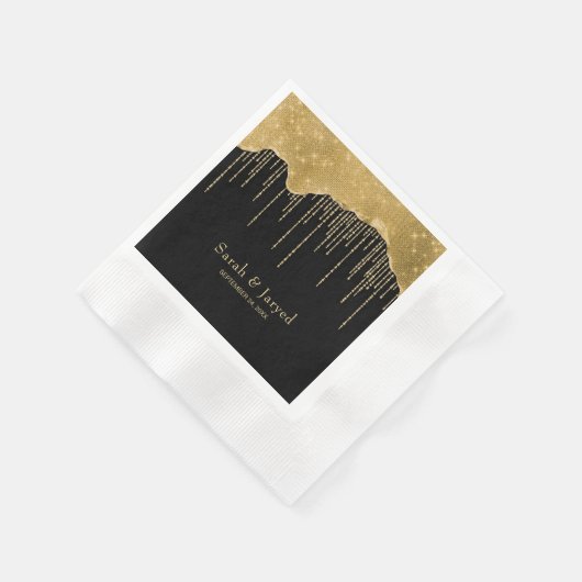 Serviette En Papier Parties scintillant Gold Drip (Coin)