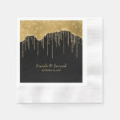 Serviette En Papier Parties scintillant Gold Drip (Devant)