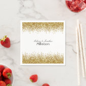 Serviette En Papier Parties scintillant Gold Faux (En situation)