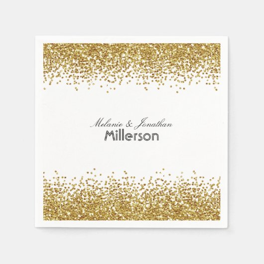 Serviette En Papier Parties scintillant Gold Faux (Devant)