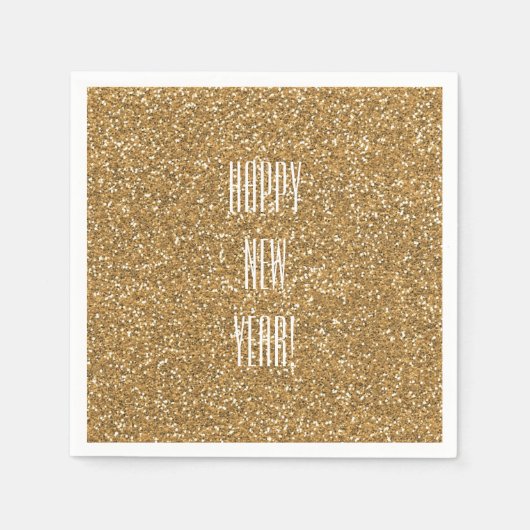 Serviette En Papier Parties scintillant Gold Faux (Devant)