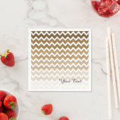 Serviette En Papier Parties scintillant Gold Faux Chevron Ombre (En situation)