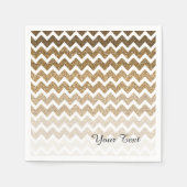 Serviette En Papier Parties scintillant Gold Faux Chevron Ombre (Devant)