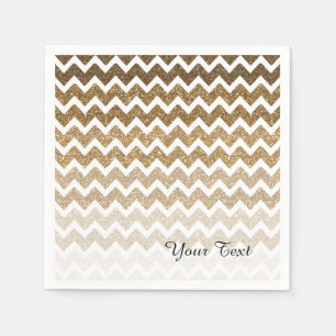 Serviette En Papier Parties scintillant Gold Faux Chevron Ombre