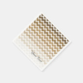 Serviette En Papier Parties scintillant Gold Faux Chevron Ombre (Coin)