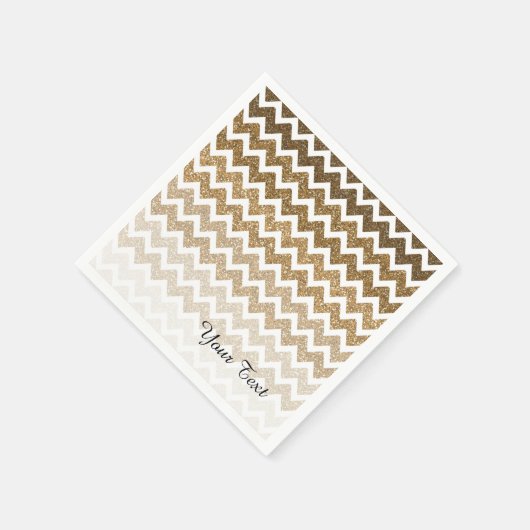Serviette En Papier Parties scintillant Gold Faux Chevron Ombre (Coin)