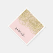 Serviette En Papier Parties scintillant Gold Faux rose pâle étincelle (Coin)