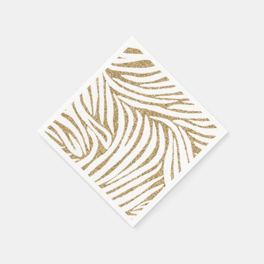 Serviette En Papier Parties scintillant Gold Faux Zebra Print (Coin)
