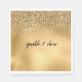 Serviette En Papier Parties scintillant Gold Glam Sparkle Faux (Devant)