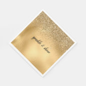 Serviette En Papier Parties scintillant Gold Glam Sparkle Faux (Coin)