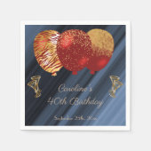 Serviette En Papier Parties scintillant & Gold Red Balloons Anniversai (Devant)